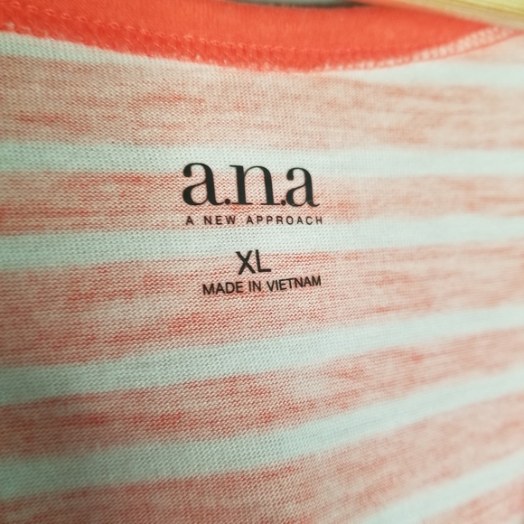 💘a.n.a. Orange & White Striped Tank Top Size XL - Picture 9 of 10